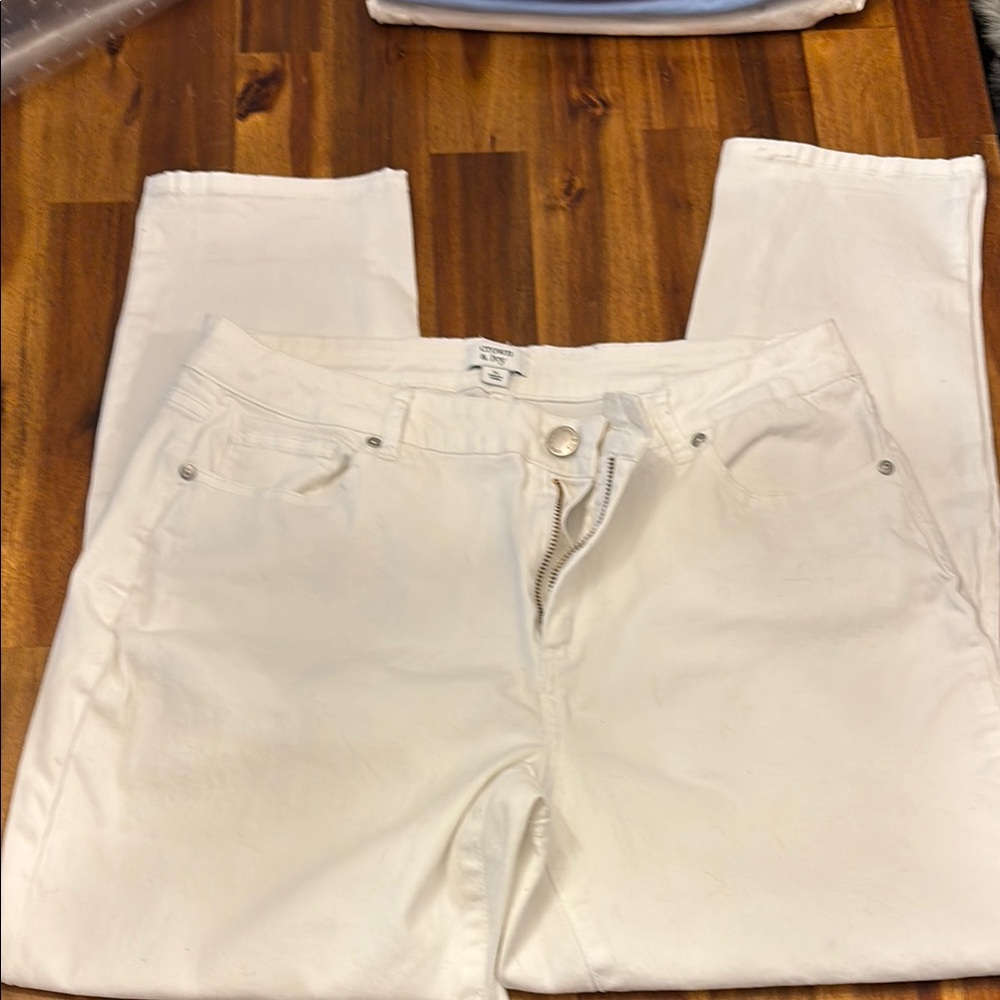 Crown & Ivy White Straight Leg Jeans
